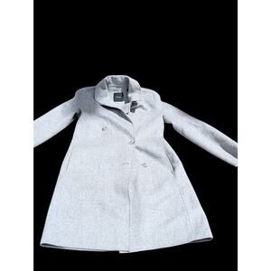 Women's Double Breasted Gray Wool Blend Coat Size Medium